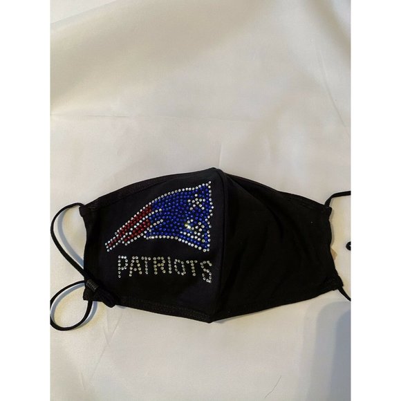 New England Patriots Rhinestone Bling Face Mask Side Logo - Picture 3 of 12